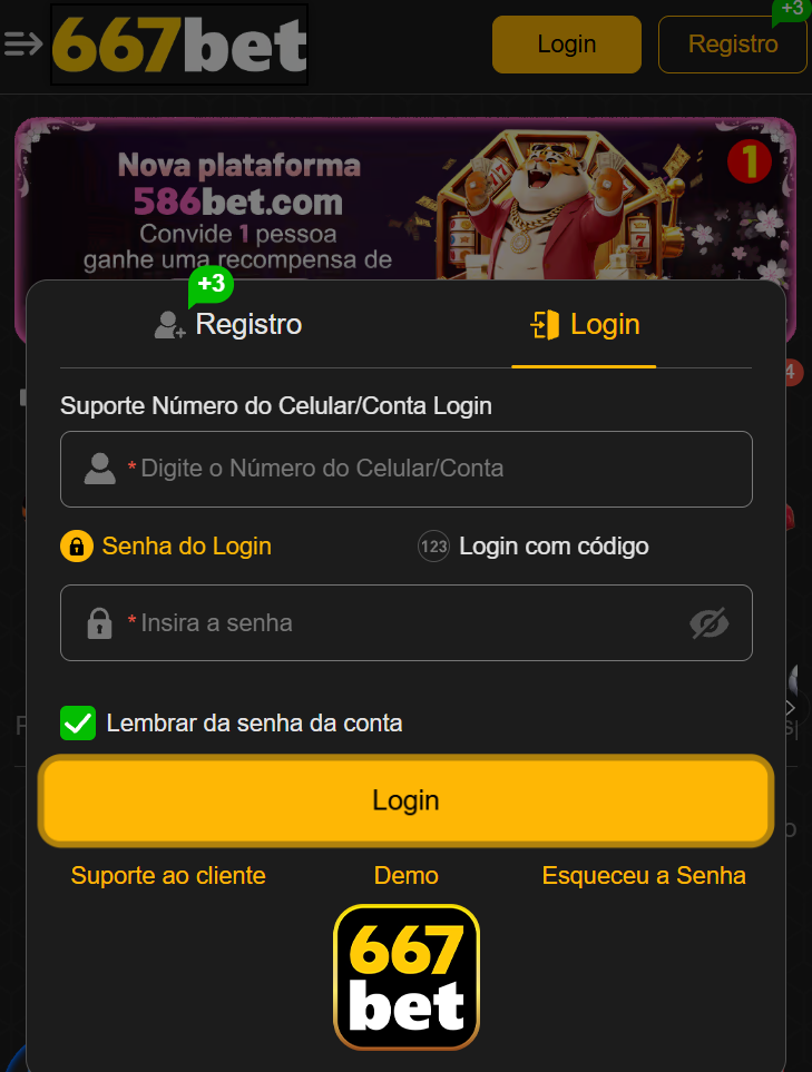 Login seguro na 667bet.com